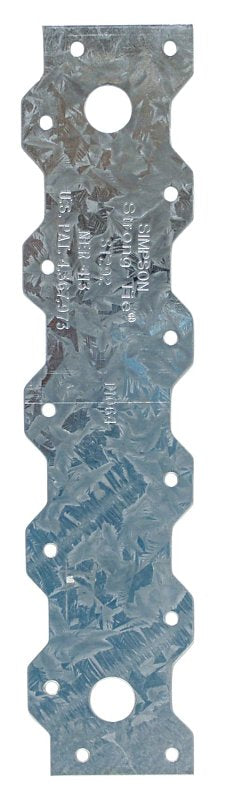 Simpson Strong-Tie ST Series ST292 Strap Tie, 9-5/16 in L x 2-1/16 in W Dimensions, 20 ga, Steel, Galvanized/Zinc, 1/PK, Pack of 50