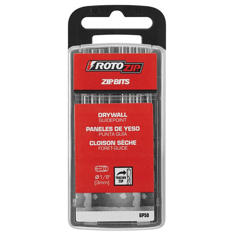 Rotozip GP50 Guide Point Bit, 1/8 in Dia, 2.36 in OAL, 1-Flute, 1/8 in Dia Shank