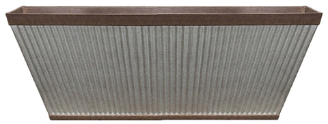 Southern Patio HDR-054818 Deck Rail Planter, 24 in Dia, 9 in H, 11-1/2 in W, 24 in D, Westlake Design, HDR, Rustic