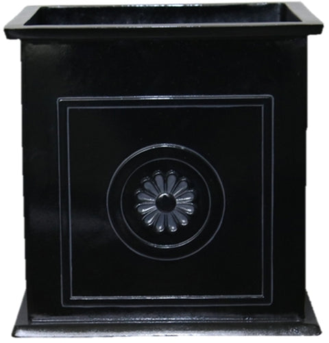 Southern Patio CMX-042426 Planter, 16 in H, 16 in W, 16 in D, Square, Floral Medallions Design, Ceramic/Resin Composite