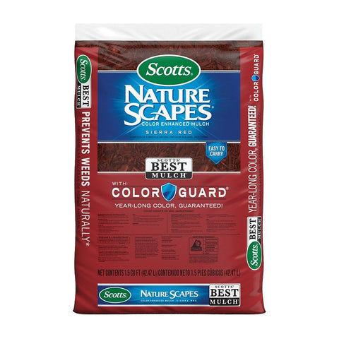 Scotts Nature Scapes 88459444 Color Enhanced Mulch, Red, 1.5 cu-ft Bag