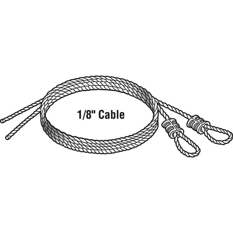 Prime-Line GD 52100 Aircraft Cable, 1/8 in Dia, 12 ft L, 2155 lb Working Load, Carbon Steel, Galvanized