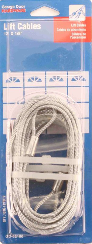 Prime-Line GD 52100 Aircraft Cable, 1/8 in Dia, 12 ft L, 2155 lb Working Load, Carbon Steel, Galvanized