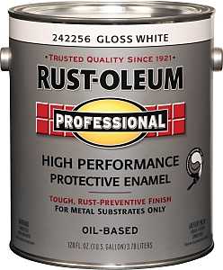 RUST-OLEUM PROFESSIONAL 242256 Protective Enamel, Gloss, White, 1 gal Can, Pack of 2