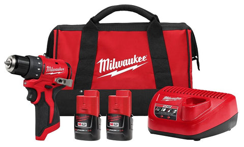 Milwaukee M12 3401-22 Subcompact Drill/Driver Kit, Battery Included, 3/8 in Chuck