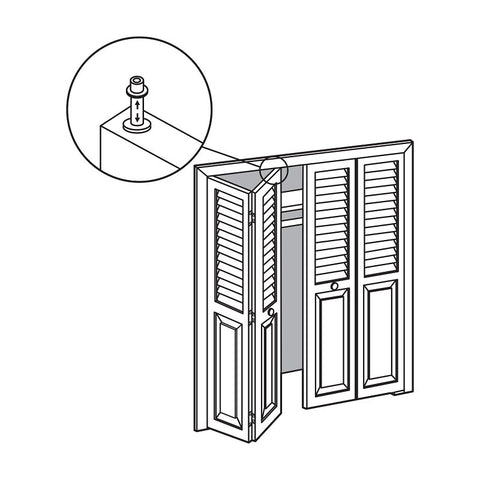 Prime-Line N 6700 Door Pivot, 3/8 in Dia Base, 1 in H Base, Plastic