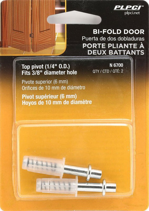 Prime-Line N 6700 Door Pivot, 3/8 in Dia Base, 1 in H Base, Plastic