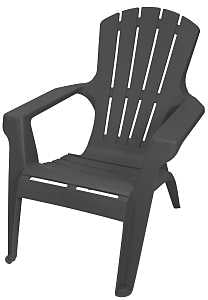 Gracious Living Adirondack II 11453-26ADI Adirondack Chair, 35-1/4 in D, 33-1/2 in H, Resin Seat, Flat Gray Frame