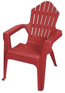 Gracious Living Kiddie Adirondack 11358-20PDQ Adirondack Chair, Resin Seat, Resin Frame, Red Explosion Frame