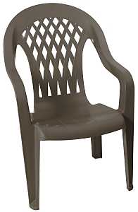 Gracious Living 11212-32 High-Back Chair, Resin, Woodland Brown