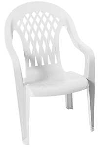 Gracious Living 11213-32 High-Back Chair, Resin, White