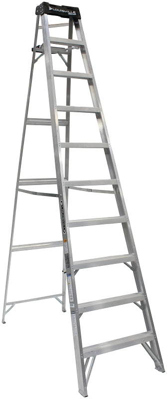 Louisville AS3010 Step Ladder, 10 ft H, Type IA Duty Rating, Aluminum, 300 lb, 9-Step, 170 in Max Reach