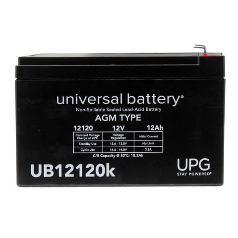 Universal Power Group U12120 12 Ah 12 V Lead Acid Battery, Pack of 2