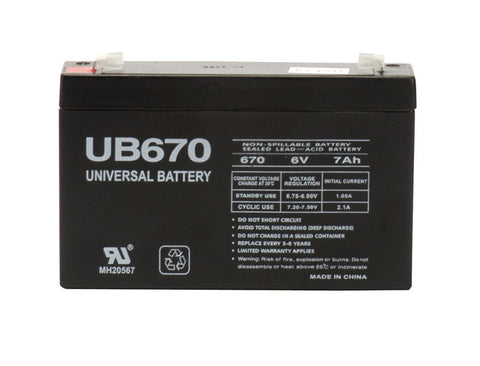 Universal Power Group UB670 7 Ah 6 V Lead Acid Battery, Pack of 2