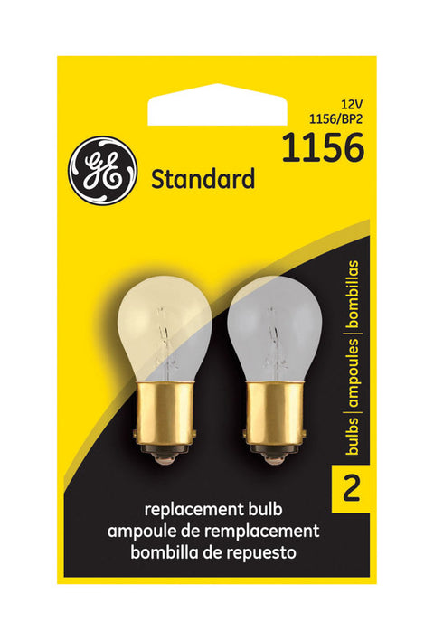 GE Miniature Lamps 1156BP For Turn Signal, Stop, Tail and Parking 12 volts 2 Carded