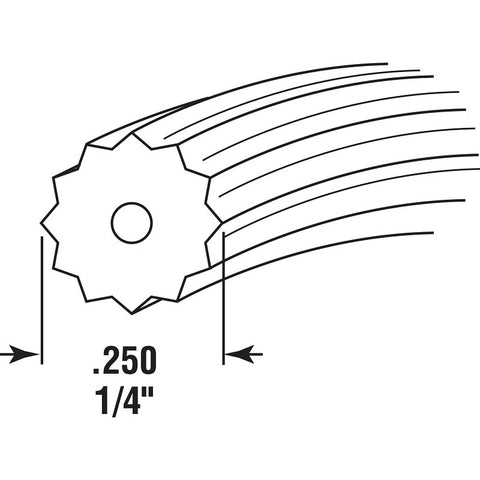 Make-2-Fit P 7530 Screen Retainer Spline, 1/4 in D, 25 ft L, Vinyl, Black, Round