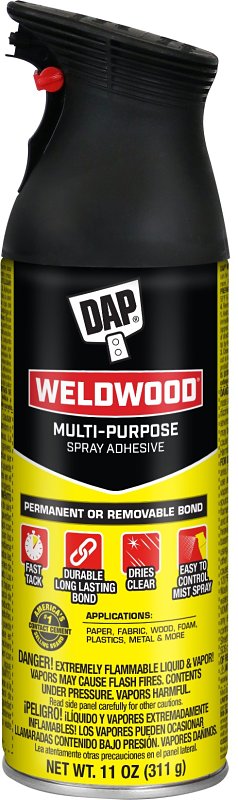 Weldwood 7079800124 Multi-Purpose Spray Adhesive, Solvent, Clear, 11 oz Aerosol