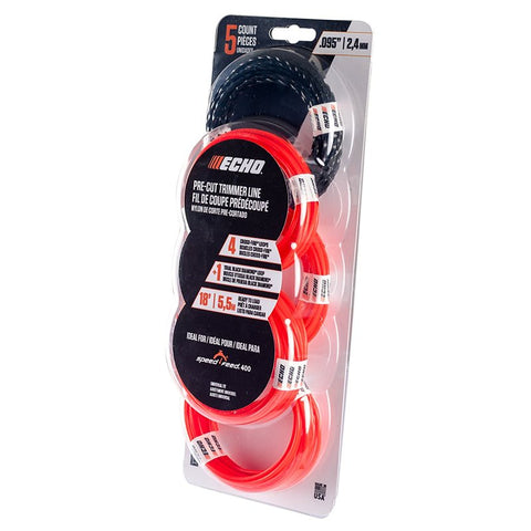 Echo 102152955 Pre-Cut Trimmer Line, 0.095 in Dia, 18 ft L, Nylon