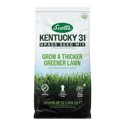 Scotts 18314 Grass Seed Mix, Kentucky 31, 20 lb Bag