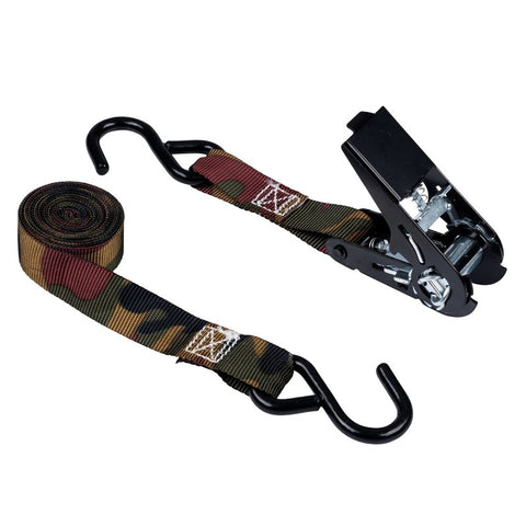 Keeper 03508-V Tie-Down, 1 in W, 8 ft L, Steel, Camouflage, 400 lb, S-Hook End Fitting