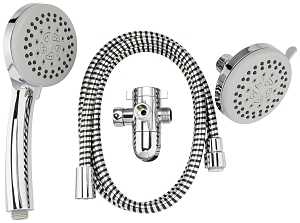 Plumb Pak K751CP Shower Head Kit, 1.8 gpm, 5-Spray Function, Polished Chrome, 60 in L Hose