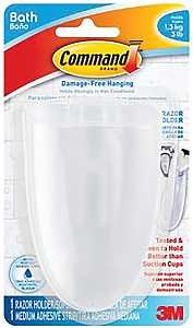 Command BATH16-ES Bath Razor Holder, Plastic, Frosted