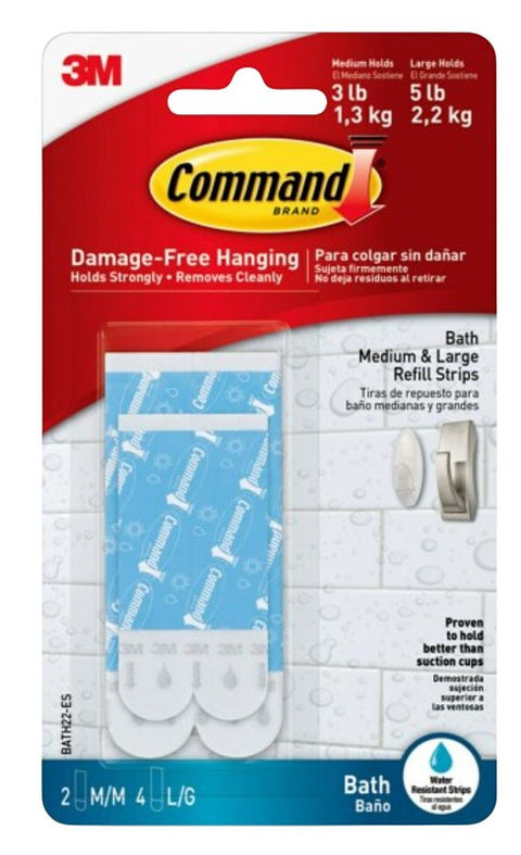 Command BATH22-ES Bath Refill Strip, Blue, 5 lb