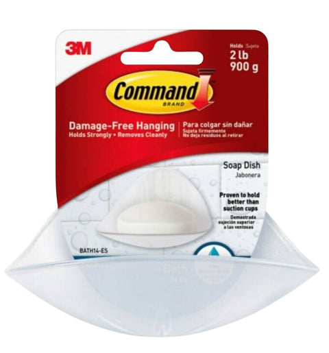 Command BATH14-ES Bath Soap Dish, Wall Mounting, Plastic