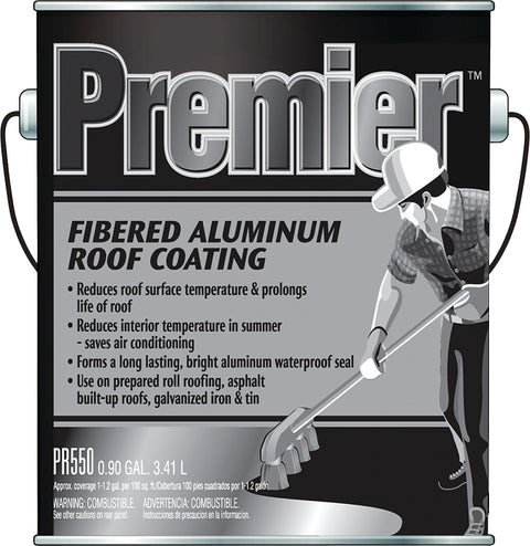 Henry PR550042 Roof Coating, Compositions: Petroleum Asphalt, Stoddard Solvent, Aluminum, Cellulose Fiber, Silver Can, Pack of 4