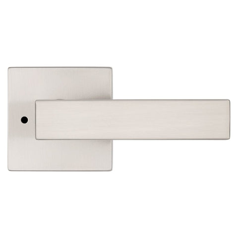 Kwikset Signature, Singapore Series 730SAL SQT 15 Bed/Bath Door Handle, Contemporary Design, Lever Handle, Satin Nickel