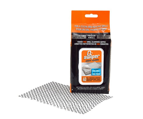 Proud Grill Q-Swiper 2400C BBQ Grill Cleaning Wipe Refill, Black/White