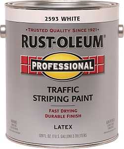Rust-Oleum 2593402 Striping Paint, Flat, Traffic White, 1 gal, Pail, Pack of 2