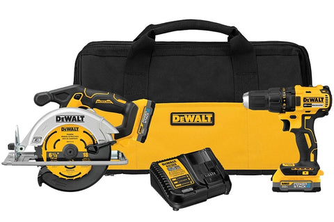 DEWALT DCK239E2 Series Combination Tool Kit, Includes: (2) POWERSTACK Batteries, Battery Included, Lithium-Ion, 1/EA