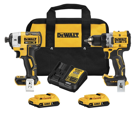 DEWALT DCK248D2 Series Combination Tool Kit, Includes: (2) 2 mAh Batteries, Battery Included, Lithium-Ion, 1/EA