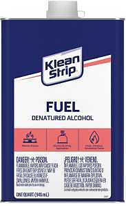 Klean Strip QSL26 Denatured Alcohol Fuel, Liquid, Alcohol, Water White, 1 qt, Can, Pack of 6