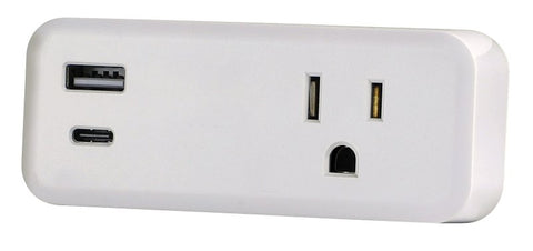 Powerzone ORSUC416 Surge Protector, 15 A, 125 V, 2-USB Port, 1-Outlet, White