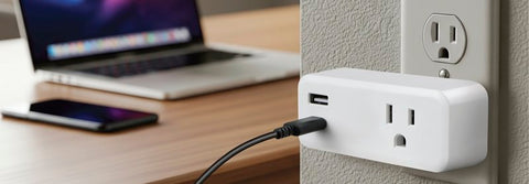 Powerzone ORSUC416 Surge Protector, 15 A, 125 V, 2-USB Port, 1-Outlet, White