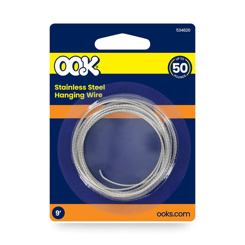 OOK 50114 Picture Hanging Wire, 9 ft L, DuraSteel, 50 lb