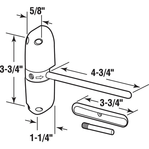 Gibcloser USA KC60HD Door Closer, Automatic, Satin Chrome, 150 lb