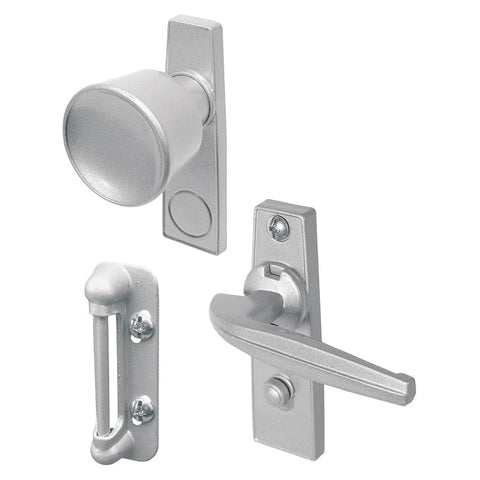 Prime-Line K 5000 Tulip Knob Latch, Aluminum, Metallic, 5/8 to 1-1/4 in Thick Door