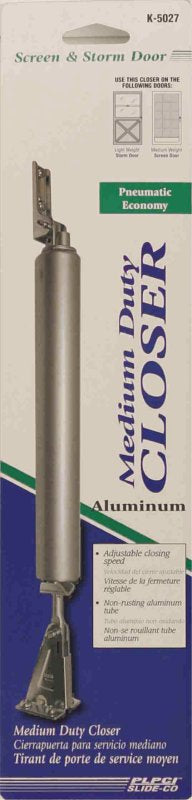 Prime-Line K 5027 Pneumatic Door Closer, Gray, 9 in L, Aluminum, 90 deg Opening
