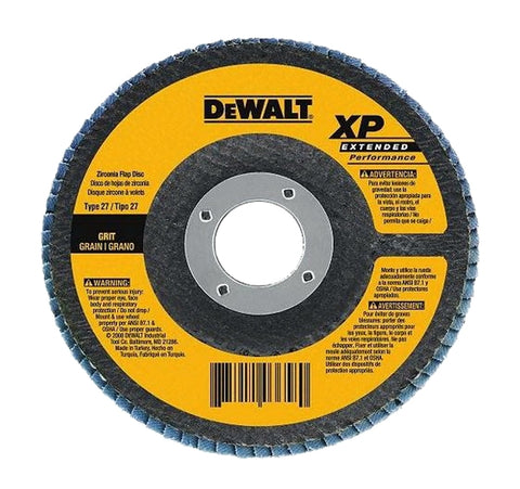 DEWALT HP DW8357 Flap Disc, 4-1/2 in Dia, 5/8-11 Arbor, 60 Grit, Medium, Zirconia Abrasive, Fiberglass Backing
