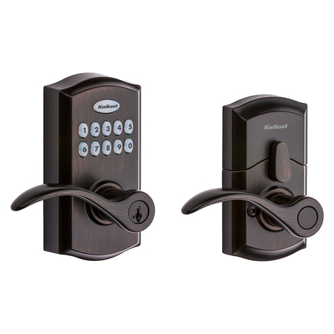 Kwikset 955PML 11P SMT CP Electronic Entry Lock, Venetian Bronze, Commercial, AAA Grade, Zinc, ADA Compliant