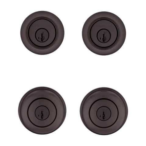Kwikset Cove Series 92420-063 Entry Knob and Single Cylinder Deadbolt, Knob Handle, Venetian Bronze, 3 Grade, Metal