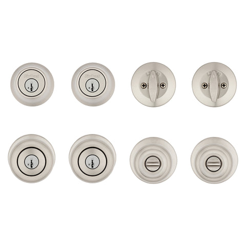 Kwikset Cove Series 92420-059 Entry Knob and Single Cylinder Deadbolt, Knob Handle, Satin Nickel, Knob Interior Handle