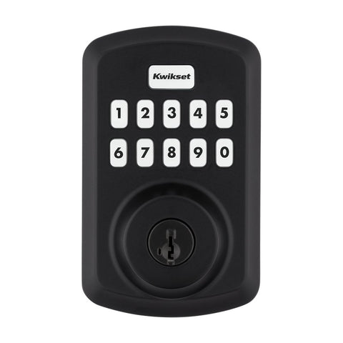 Kwikset Powerbolt 250 Series 992500-004 Keypad Electronic Lock, 3 Grade, Zinc, Matte Black, KW1 Keyway
