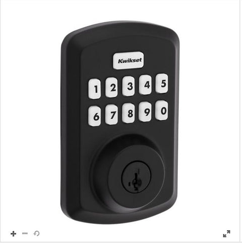 Kwikset Powerbolt 250 Series 992500-004 Keypad Electronic Lock, 3 Grade, Zinc, Matte Black, KW1 Keyway