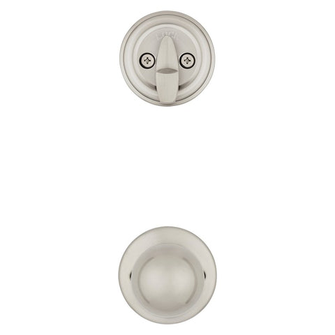 Kwikset 966P 15 Handleset Interior Trim, Polo, 3 Grade, Zinc, Satin Nickel, Reversible Hand, 1 in Edge Bore Dia
