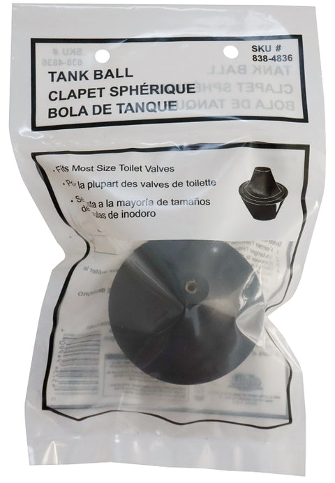 ProSource PMB-198 Toilet Tank Ball, #6-32UNC Rod, Rubber, Black – Shell ...
