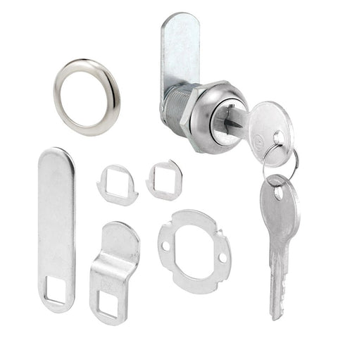 Defender Security U 9941 Drawer and Cabinet Lock, 5/8 in L Dimensions, Stainless Steel, Keyed Lock, Y11 Yale Keyway